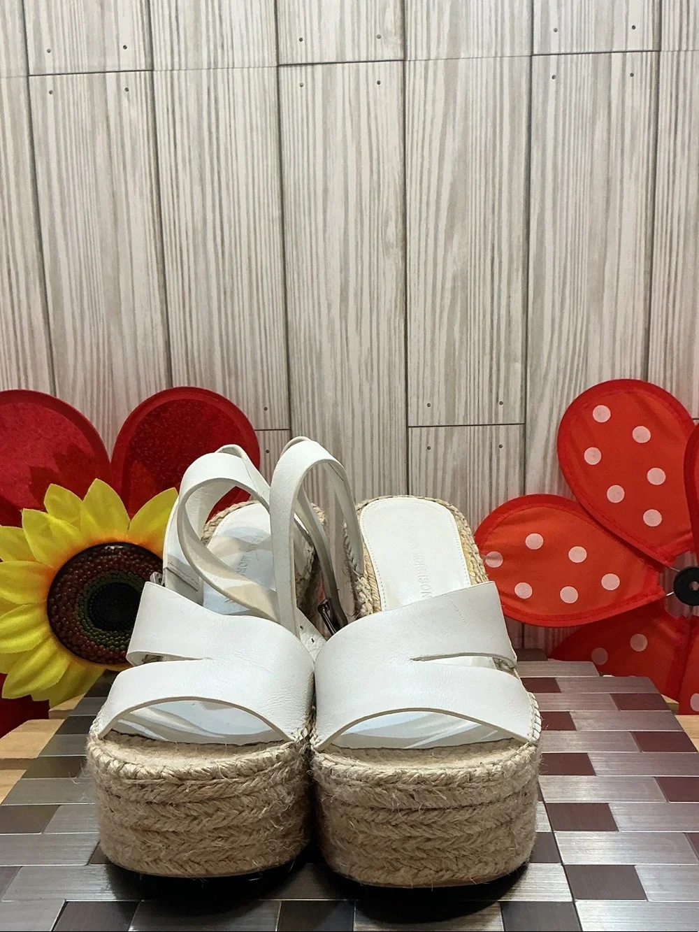 Sigerson Morrison White Espadrille Wedge Sandals